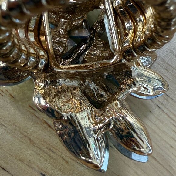 Vine Marquis Stone Aurora Borealis Green Stretch Statement Ring Size 7-8 - Picture 8 of 13